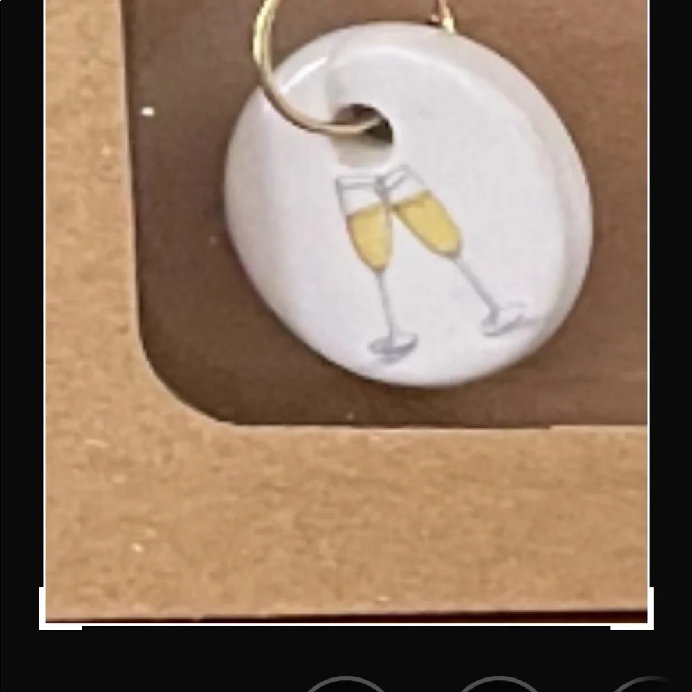 🦋  Rae Dunn box set of 6 ceramic wine glass charms 🦋